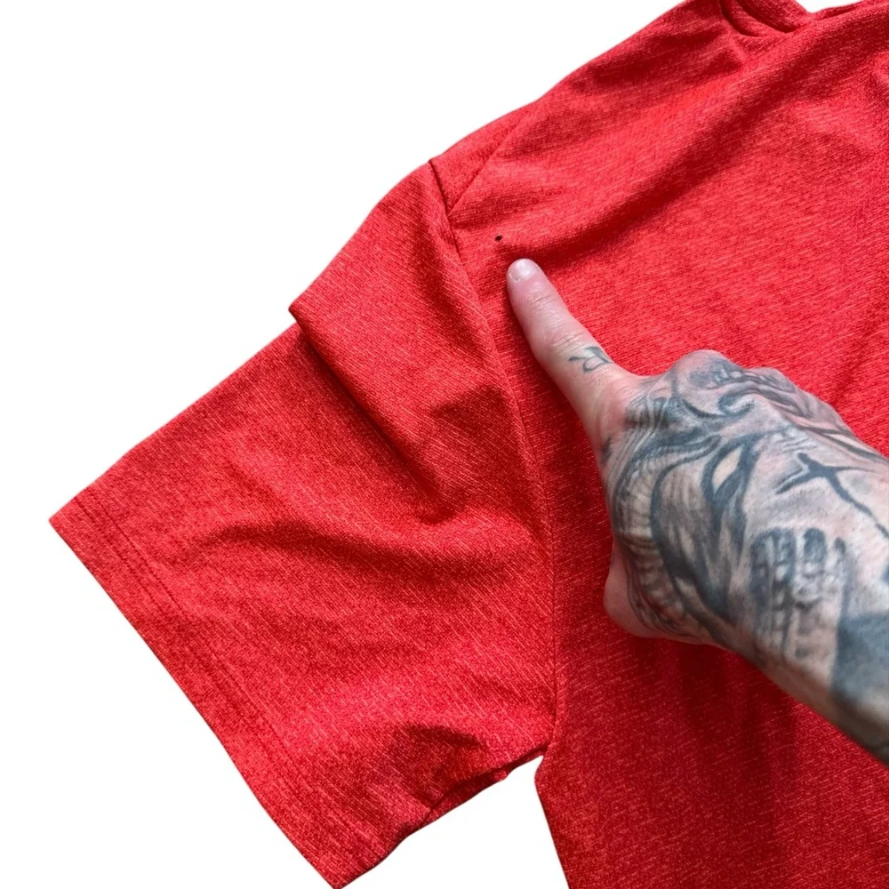 Nike Dri-Fit Red Men’s T-Shirt Size Large Nike Logo Basic Tee‎ Stretch Swoosh